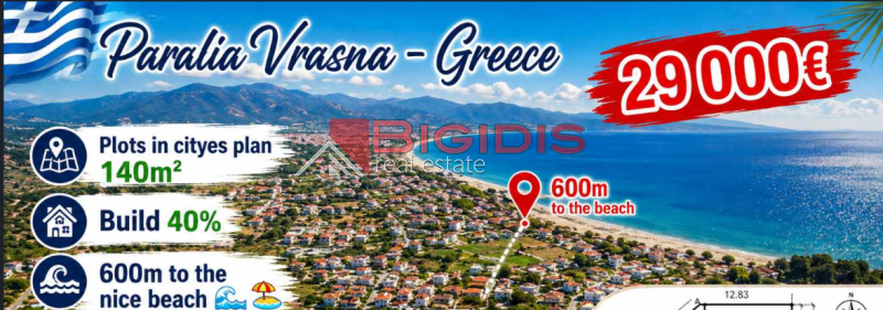Κωδικός ακινήτου: 10-8521 – Άγιος Γεώργιος Παραλία Βρασνών ΠΩΛΕΙΤΑΙ οικοδομήσιμο οικόπεδο